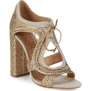 Salvatore Ferragamo Edith Twis Mekong Nappa Heels